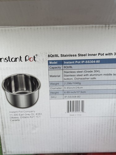 Instant pot stainless - pot, 8